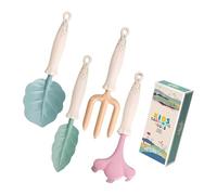 Set di attrezzi da giardino colorati per bambini con teste in metallo, tipo | Teste a forma di foglia con manici in legno o plastica, ideali per i piccoli giardinieri che imparano a prendersi cura delle