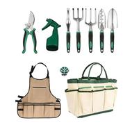 Set di attrezzi da giardino da donna, 11 pezzi, per piante e | Attrezzi da giardino resistenti per principianti, mamme, papà, famiglie in giardino, cortile, terrazza