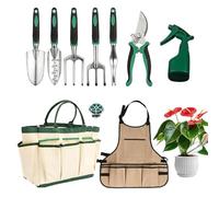 Set di attrezzi da giardino da donna, con pale, grembiule, borsa per il trasporto, 11 pezzi, per giardinieri amatoriali, mamma, papà, nonna, uomini, donne, prato, cortile