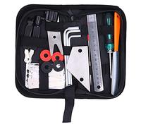 Set di attrezzi di riparazione per chitarra, 20 pezzi, kit di manutenzione professionale, righello livellamento per lima, organizer per corde con chiave multifunzione, per chitarra, basso, violino