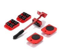Set di attrezzi for sollevamento mobili, sollevatori con leva di sollevamento ad altezza regolabile e 4 ruote