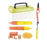 Set di attrezzi in cartone per bambini, 148 pezzi, in set da costruzione educativo sicuro e dentato, set di attrezzi per la costruzione di cartone, per la casa, la scuola, l'officina, la fortezza auto