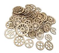 Set di attrezzi in legno naturale grezzo, dimensioni miste, 50 pezzi | Set da 50 pezzi, dimensioni miste 2,5-5 cm, legno naturale non finito, ideale per progetti fai da te, temi steampunk