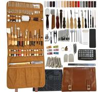 Set di attrezzi in pelle con borsetta in pelle, custodia personalizzata per il taglio, punzonaturare, intaglio, punzonatura per cucito, filo cerato