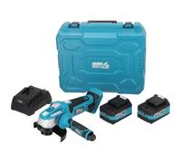 Set di attrezzi in valigetta DEDRA 18 V, universale Ø 115-125 mm, smerigliatrice angolare forte, filettatura M14 9500 giri/min, set da 2 batterie da 4,0 Ah, caricatore da 60 W, lunga durata e alta
