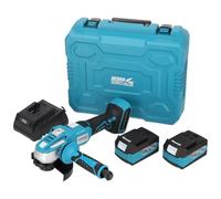 Set di attrezzi in valigetta DEDRA SAS+ALL DED7030A10, smerigliatrice angolare brushless, due batterie da 4 Ah, caricabatterie