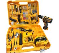 Set di attrezzi - Kit di attrezzi con trapano senza fili, cassetta degli attrezzi da 118 pezzi con trapano, adatto per riparazioni domestiche, kit di attrezzi per la casa per uomini e donne, set di