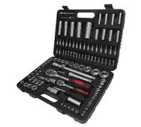 Set di attrezzi Kraftmann da 108 pezzi: custodia in cromo-vanadio, cricchetto e presa. Strumenti.