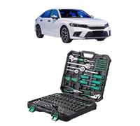 Set di attrezzi meccanici da 213 pezzi, bussole assortite generiche compatibili con chiavi Honda Civic for tutte le stagioni, kit di riparazione for auto con cassetta degli attrezzi in plastica
