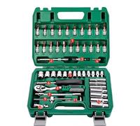 Set di attrezzi meccanici Set Di Chiavi A Cricchetto A Bussola Da 53 Pezzi Cricchetto Reversibile Con S2 E Prese Kit Di Riparazione Automobilistica Per La Casa