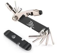 Set di attrezzi multifunzione per bicicletta, 15 in 1, chiavi esagonali, torx, tiraraggi, catena e altro ancora, compatto e resistente, colore: nero