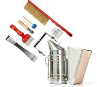Set di attrezzi per apicoltura da 8 pezzi, con affumicatore manuale e gancio a J, accessori per apicoltori in acciaio inox, per principianti