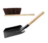 Set di attrezzi per caminetto 2 pezzi/set Pala per cenere in metallo e spazzola per focolare Strumenti portatili per la pulizia del fuoco per caminetti interni Stufa a legna Uso domestico invern
