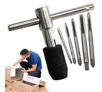 Set di attrezzi per ferro a verricello con impugnatura a T, maschio, maschio, maschio, a forma di T, a cricchetto, set di maschi a mano, utensili per filettatura