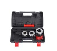 Set di attrezzi per filettatura manuale a cricchetto con 3 matrici NPT e scatola di plastica per tubi in alluminio zincato e ferro rame