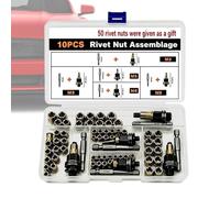 Set di attrezzi per il fissaggio di rivetti filettati, 60 pezzi | Set assortimento di dadi rivetti per applicazioni industriali come trattore, camion, ATV e camper