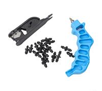Set di attrezzi per irrigazione a goccia, 18 pezzi, 2 in 1, kit di perforazione e tagliatubi per tubi da 1/4", plastica + ghisa, blu/nero