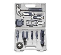 Set di attrezzi per la casa, 11 pezzi, portatile, e multifunzione | Set di attrezzi per auto per riparazioni di base della casa, appartamento, dormitorio, emergenze, università, ufficio, garage