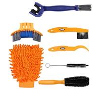 Set di attrezzi per la pulizia della bicicletta Set di accessori per la pulizia della bicicletta di 7 pezzi per la catena della bici / pneumatico / corona dentata Angolo per la pulizia della macchia di sporco - adatto per Mountain Bike Bici da strada Bici pieghevole per bici di città