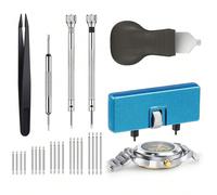 Set di attrezzi per la riparazione di orologi, kit di attrezzi per aprire, coltello per fare leva, cacciavite, set di martelli per orologiai professionisti. Set di attrezzi professionali per la ripara