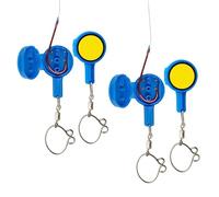 Set di attrezzi per legare nodi con coperture per ganci, confezione da 4 accessori per mare, protezione sicura per il gancio, aiutante per nodi da treccia a leader, aste completamente attrezzate, blu