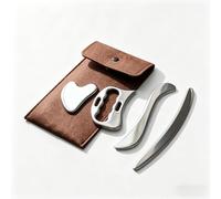 Set di attrezzi per massaggio fasciale in acciaio inox 304, 4 in 1, raschietto Gua Sha per rilassamento muscolare e riabilitazione sportiva, fisioterapia per viso, collo, schiena, gambe, forma cuore/D