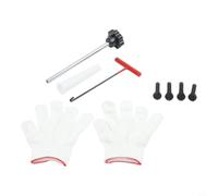 Set di attrezzi per montaggio rapido da 7 pezzi per valvole degli pneumatici in acciaio massiccio con manici in nylon per sostituire gli steli delle valvole perdite in pochi secondi nero e per la