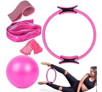 Set Di Attrezzi Per Pilates, 5 Pezzi Pilates Ring, Palla Da Yoga, Fasce Di Resistenza, Calzini Da Yoga, Cintura Da Stretching, Attrezzatura Per Allenamento A Casa Per Stabilità, Stretching, Fitness