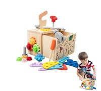 Set di attrezzi per - Set di attrezzi in legno per | Kit di strumenti monttessori per tutti i piccoli, Set di giocattoli da costruzione, fai da te creativo, giocattolo da costruzione edd