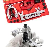 Set di Attrezzi per Svasatura Tubi 10 Pezzi, Kit Cartellatrice Flangiatubo a Frizione, per Alluminio, Rame, Ottone