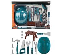 Set Di Attrezzi Toi Toys Power Tools Con Casco 14 Pezzi Attrezzi Per Bambini