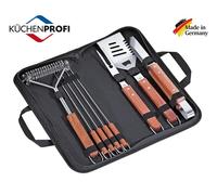 SET DI ATTREZZI X BARBECUE 8 PZ IN ACCIAIO INOX CON BORSA "KUCHENPROFI" GERMANY