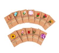 Set di auguri di fiori fatti a mano VintageKraft da 12 pezzi. Bellissimo stile