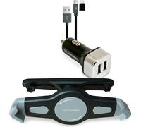Set di auto da tablet RealPower - Alimentazione automatica - 2,4 A - 2 punti di connessione di uscita (2 x USB) - sul cavo: mic
