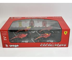Set Di Auto Ferrari Racing F1 4 Leclerc #16 Sainz #55 Scala 1:43 Bburago 36848
