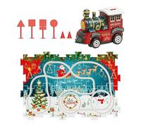 Set Di Auto Puzzle Pista Per La Prima Infanzia - Veicolo Giocattolo Per Il Natale - Giocattolo Corsa Puzzle - per Bambini e Bambine Natale Compleanno Attività Familiare Regalo Feste Asilo Scuola Mater