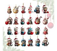 Set Di Avventure Per L'ornamento Di Natale Di Gatto - 24 Figurine Per Gatti Festivi | Calendario Del Conto Alla Rovescia Per Le Vacanze, Decorazioni Per L'albero Dei Gatti, Decorazioni Natali