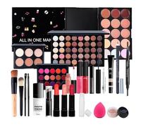Set di avviamento per il trucco, set di trucco per donne, set completo | Set di trucco completo a 24 pezzi per donne, pennelli per il trucco, di ombretti, set di lucidalabbra, rossetto,
