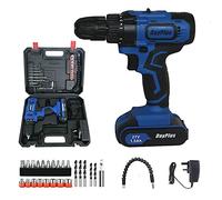 Set di avvitatore a batteria da 21 V, 18 + 1 livelli di coppia, avvitatore a batteria con 1 batteria da 1,5 Ah, trapano a batteria da 45 Nm, set di accessori da 29 pezzi