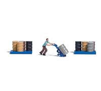 Set Di Azione: Camion A Barile Figura Inclusa HO/OO Gauge Busch 7842