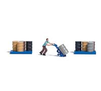 Set Di Azione: Camion A Barile Figura Inclusa HO/OO Gauge Busch 7842