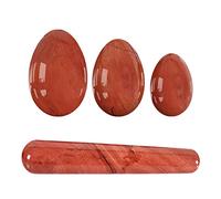 Set di bacchette di cristallo Yoni Egg non forate Set di pietre naturali reali Palla da massaggio for la vagina Yoni Eggs for donne Kegel Esercizio di giada, set di giada bianca Collezioni di casa (C