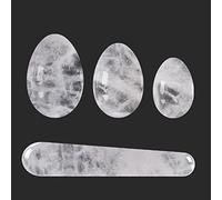 Set di bacchette di cristallo Yoni Egg non forate Set di pietre naturali reali Palla da massaggio for la vagina Yoni Eggs for donne Kegel Esercizio di giada, set di giada bianca decorazione della stan