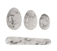 Set di bacchette di cristallo Yoni Egg non forate Set di pietre naturali reali Palla da massaggio for la vagina Yoni Eggs for donne Kegel Esercizio di giada, set di giada bianca decorazione della stan