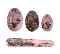 Set di bacchette di cristallo Yoni Egg non forate Set di pietre naturali reali Palla da massaggio for la vagina Yoni Eggs for donne Kegel Esercizio di giada, set di giada bianca Collezioni di casa (C