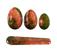 Set di bacchette di cristallo Yoni Egg non forate Set di pietre naturali reali Palla da massaggio for la vagina Yoni Eggs for donne Kegel Esercizio di giada, set di giada bianca decorazione della stan