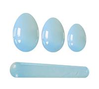 Set di bacchette di cristallo Yoni Egg non forate Set di pietre naturali reali Palla da massaggio for la vagina Yoni Eggs for donne Kegel Esercizio di giada, set di giada bianca decorazione della stan
