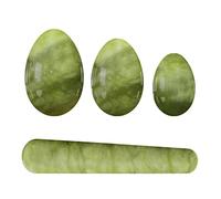 Set di bacchette di cristallo Yoni Egg non forate Set di pietre naturali reali Palla da massaggio for la vagina Yoni Eggs for donne Kegel Esercizio di giada, set di giada bianca decorazione della stan