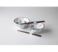 Set Di Bacchette E Ciotola Di Riso Donburi Mino Ware Chirashi Neko Cat Giappone