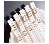 Set di bacchette, Modello dorato di lusso, resistenza alle alte temperature, leggero, facile da usare e pulire, stile cinese, 9,8 pollici U- 10 paia(E,5 pairs)